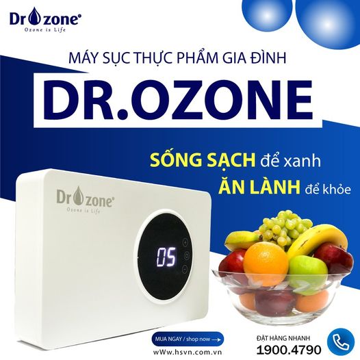 Máy tạo Ozone, máy rửa rau quả , khử độc thực phẩm Dr.Ozone - [Hàng Chính Hãng]
