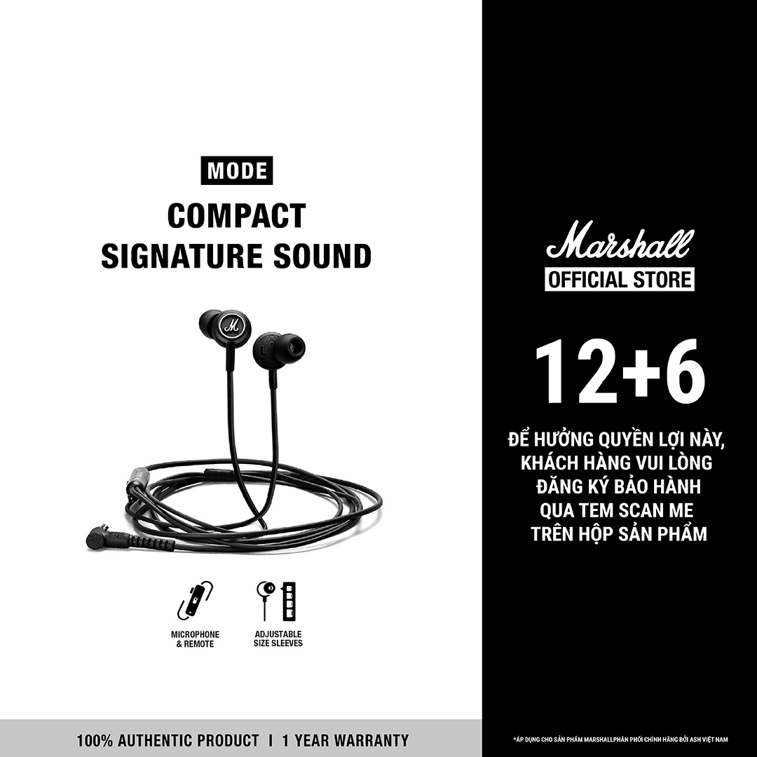  Tai nghe Marshall MODE Black & White - Bảo Hành Chính Hãng 1 Năm 1 Đổi 1 