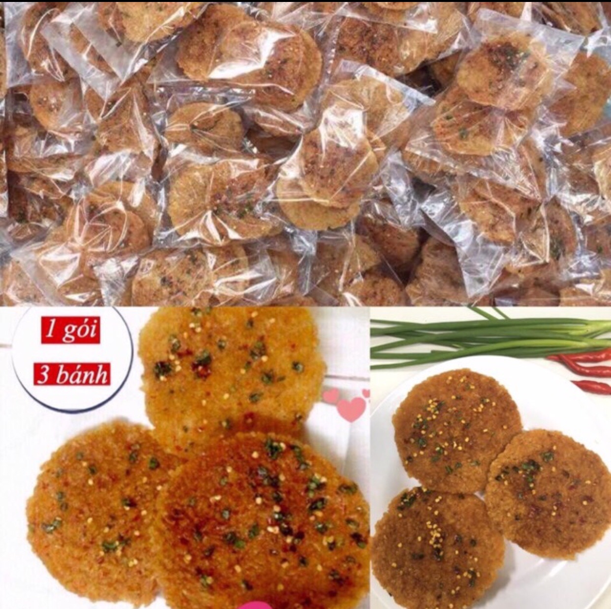 10 bịch cơm cháy chiên mắm (1 bịch gồm 3 bánh)