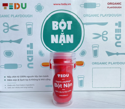 Đất nặn bột nặn an toàn tedu hộp 140gr màu đỏ