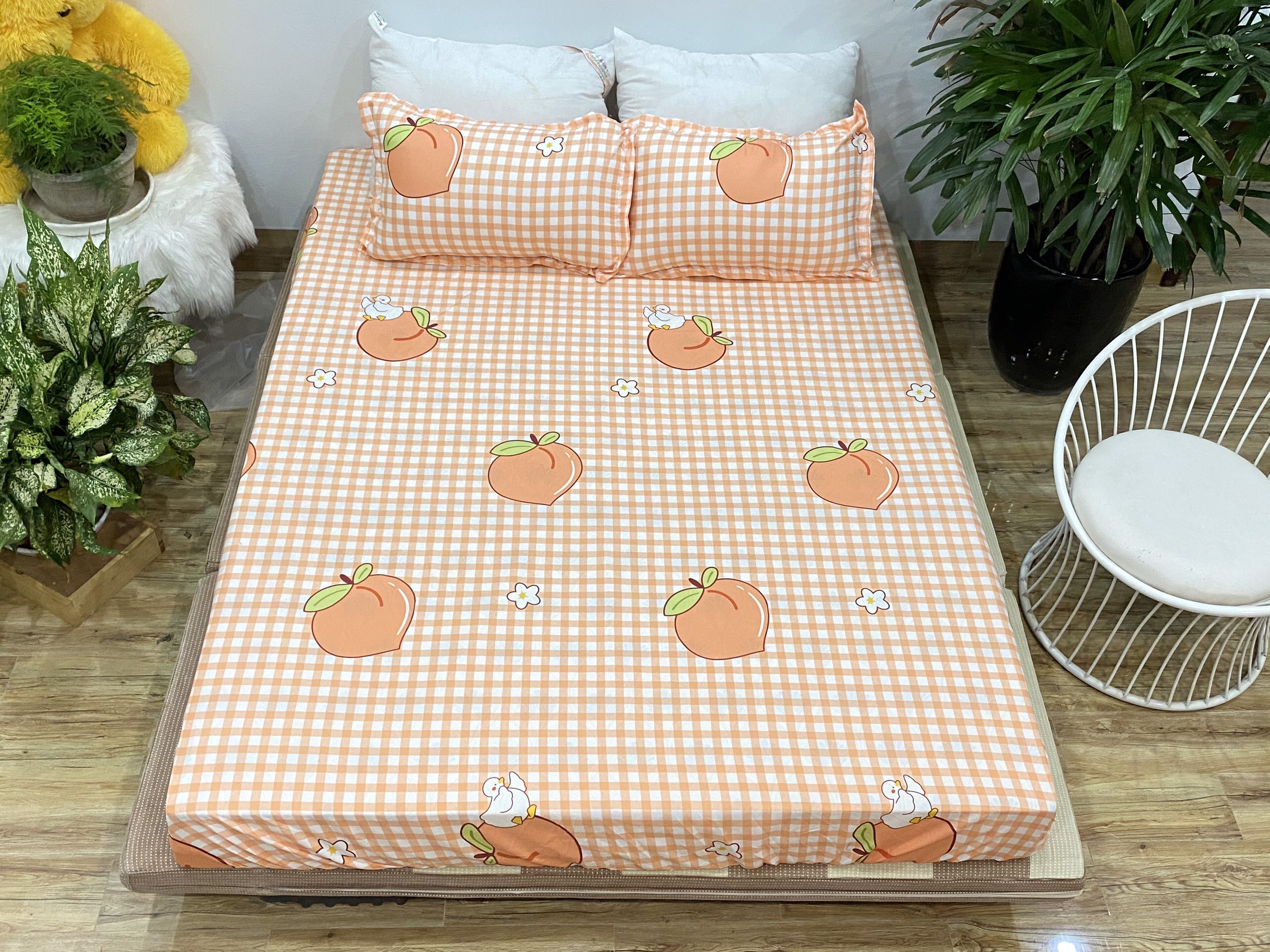 Set ga gối mẫu đào cam p36