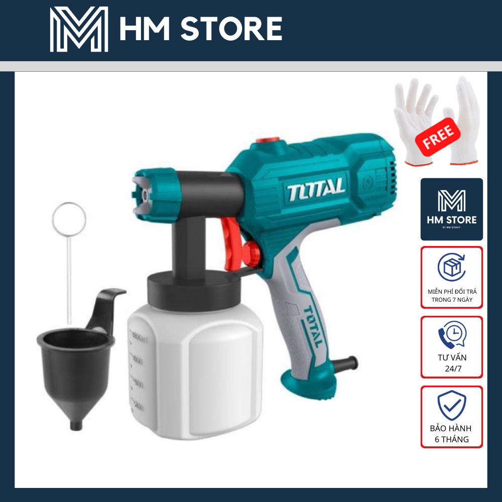 Combo máy phun sơn dùng điện 450w total bình chứ 800ml - tt3506