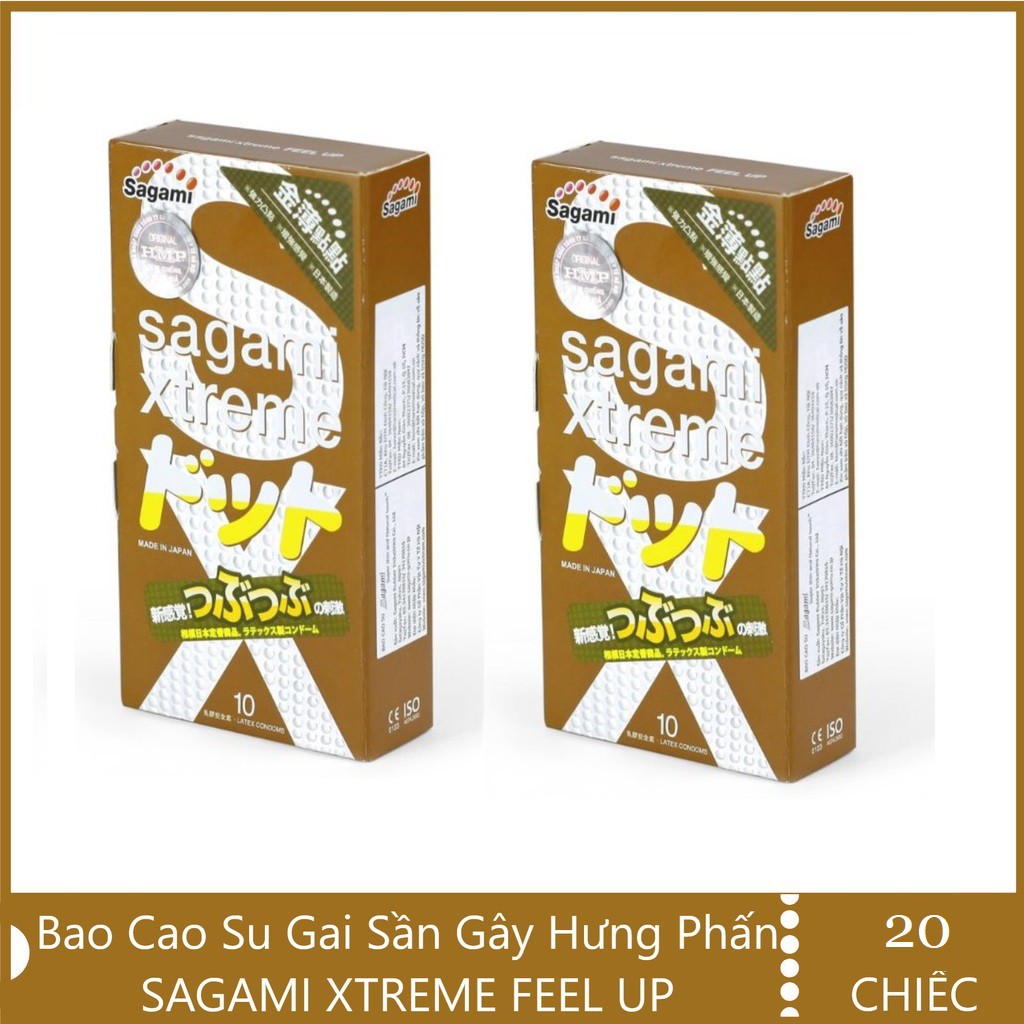 2 hộp 10c bao cao su Gai Sần Nổi Hộp Sagami xtreme Feel Up