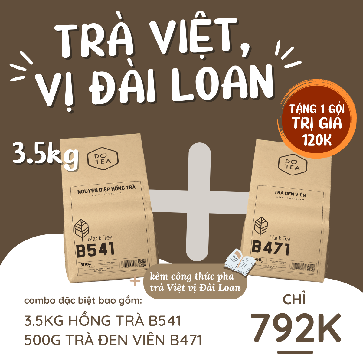 Hồng trà pha chế trà sữa, trà trái cây, thưởng thức - Gói 500gam Nguyên Diệp Hồng Trà B541 Dotea - vị chát bùi (HỎA TỐC)