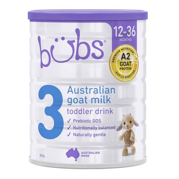 Sữa bột Hữu Cơ Nguyên Chất Bubs Organic Goat Milk Toddler Formula Số 3 800g ( Sữa Dê ) - Nhập Khẩu Úc