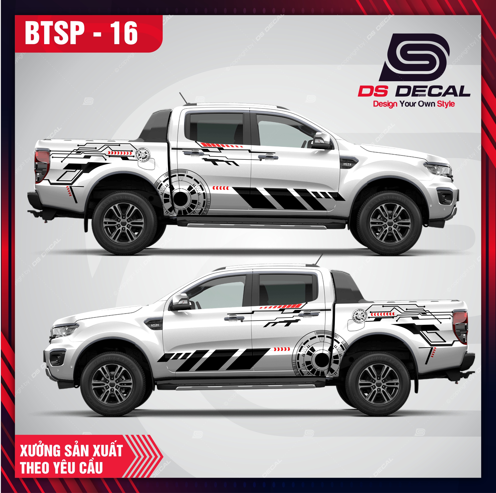 Tem xe ranger mẫu 013 - tem xe bán tải đẹp - ds decal
