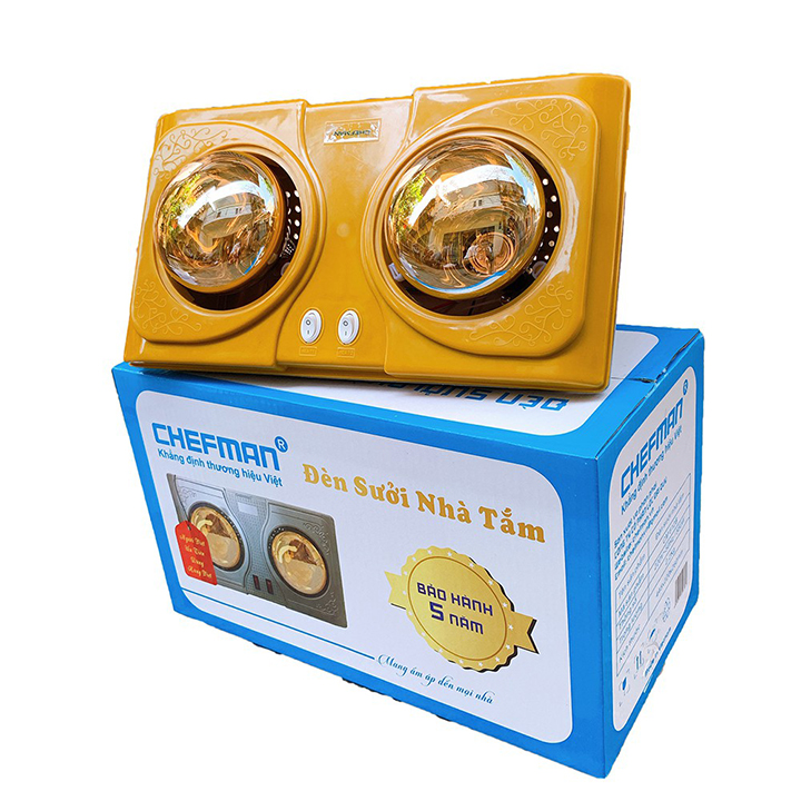 [CHÍNH HÃNG] Đèn sưởi nhà tắm Chefman 2 bóng, làm ấm phòng tắm chỉ trong 3 giây, chống giật, an toàn tuyệt đối