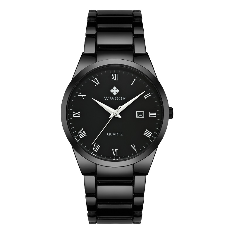 Đồng hồ nam đẹp WWOOR 8830 dây thép sang trọng, tặng kèm pin đồng hồ đeo tay SONY 626 JAPAN
