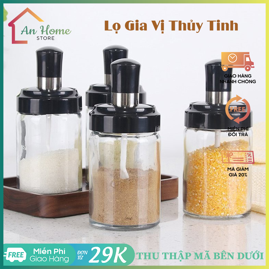 Hũ/ lọ đựng gia vị kèm thìa tiện lợi anhome, lọ đựng gia vị kèm thìa giá rẻ
