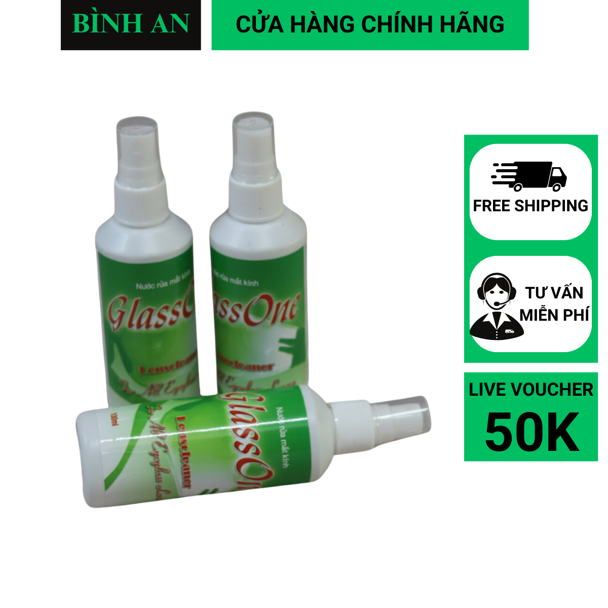 Nước xịt rửa vệ sinh mắt kính chuyên dụng glass one
