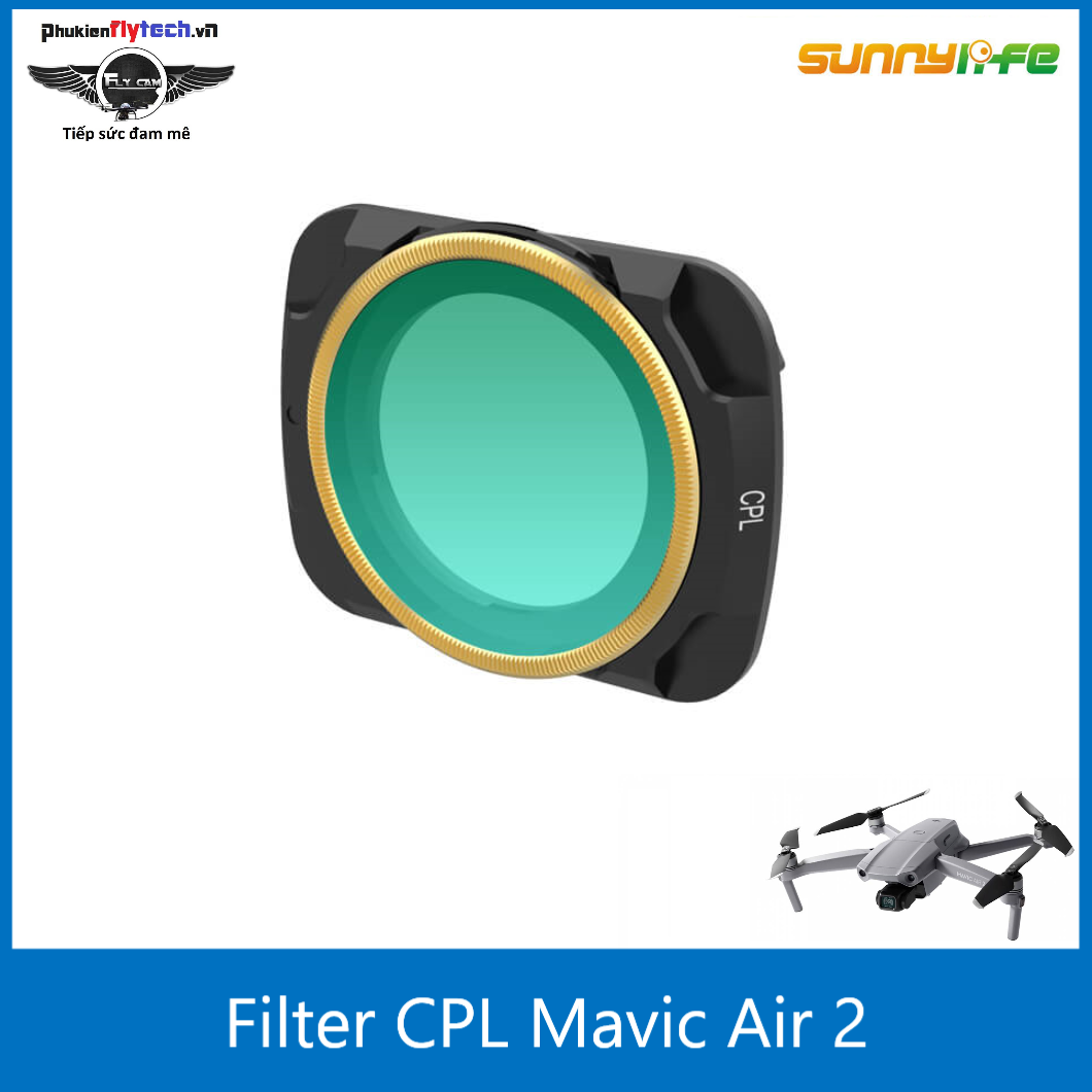Filter CPL Mavic Air 2 – Hàng chính hãng Sunnylife - Cải thiện màu sắc ảnh - Chất lượng cao cấp, dễ dàng tháo lắp không ảnh hưởng đến máy - Đi kèm bộ hộp đựng và khăn lau chuyên nghiệp