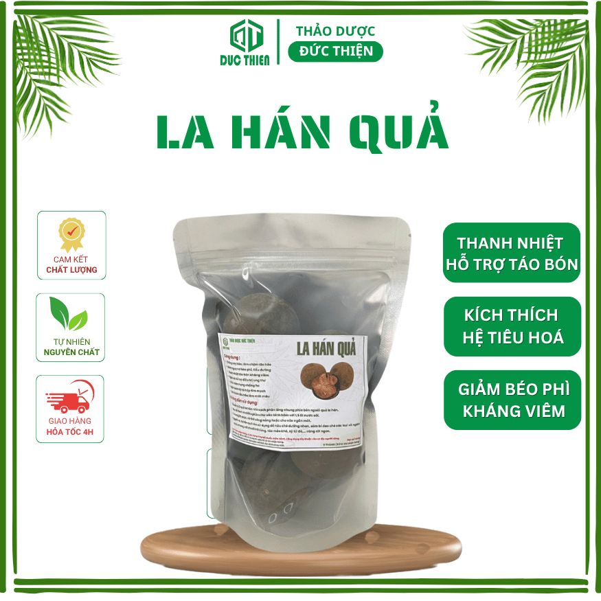 Combo 5 Quả La hán Quả Loại 1 Đức Thiện - (Khô, Sạch, Thơm) - Giúp Ngăn Ngừa Ung Thư, Thanh Nhiệt Cơ Thể, Hỗ Trợ Hô Hấp