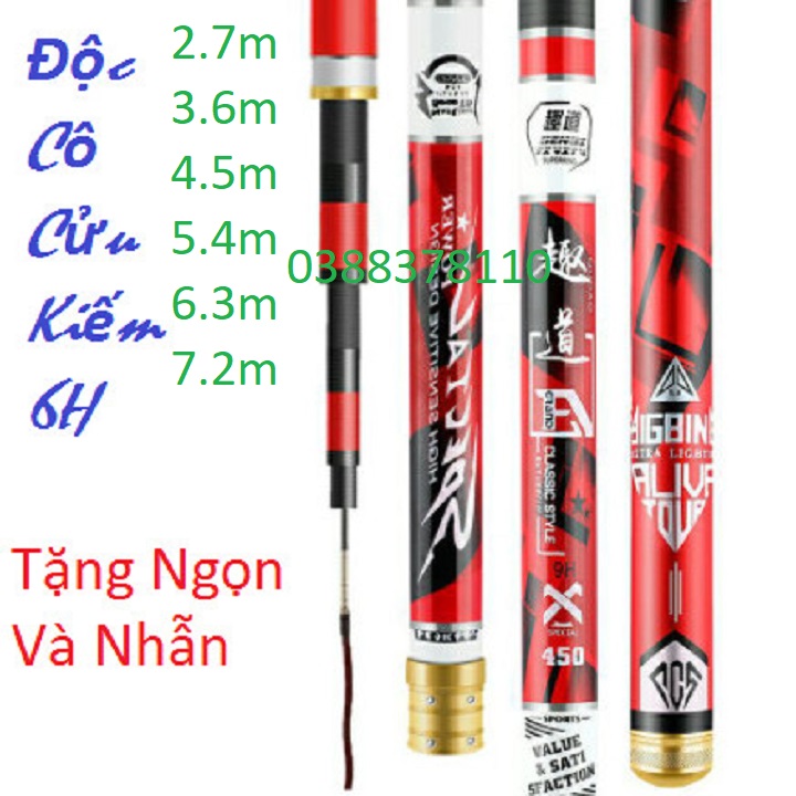 Cần Câu Tay Độc Cô Cửu Kiếm 6H Tặng Nhẫn Kèm Ngọn Phụ