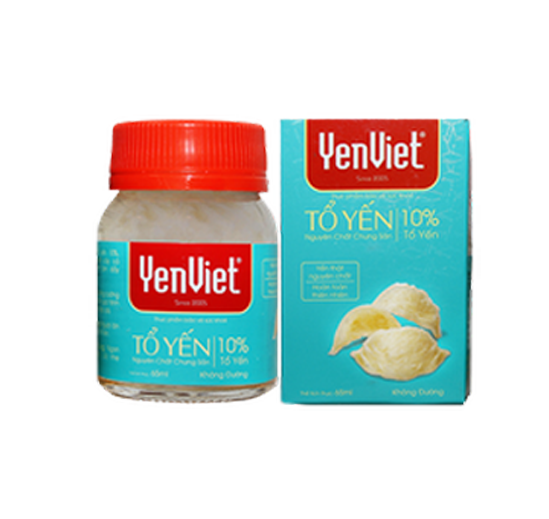 [HCM]TỔ YẾN NGUYÊN CHẤT CHƯNG SẴN YếnViệt KHÔNG ĐƯỜNG (10% TỔ YẾN) - HỘP 1 LỌ