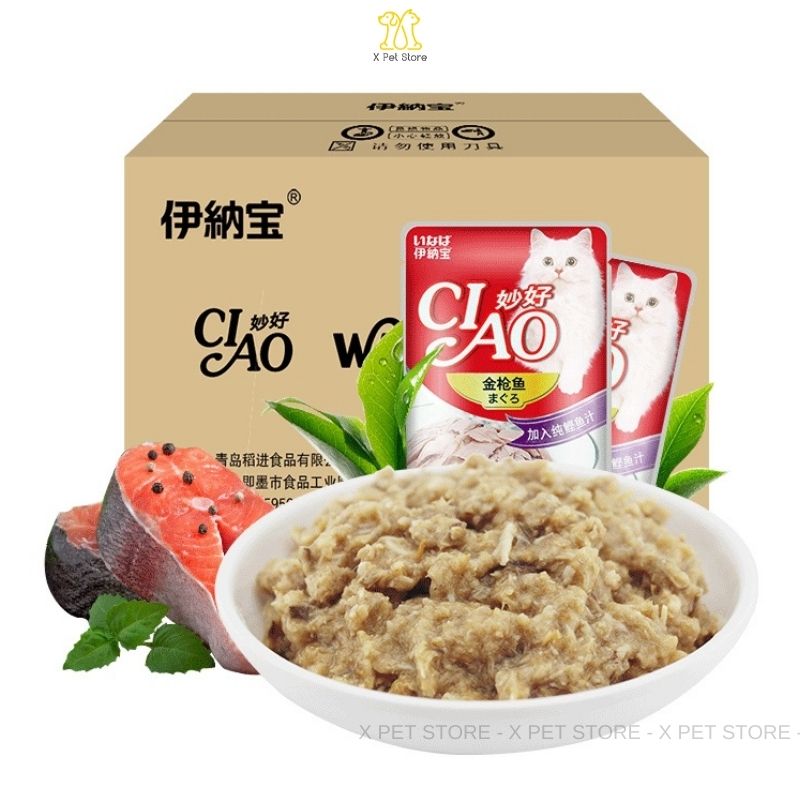 Pate mèo, pate ciao 60g, nhiều vị
