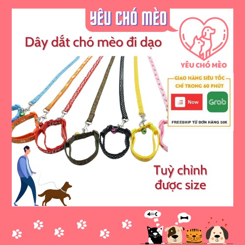 Dây Dắt Chó Mèo Đi Dạo - Vòng Cổ Cho Chó Mèo Độ Rộng 1.0Cm Tiện Dụng