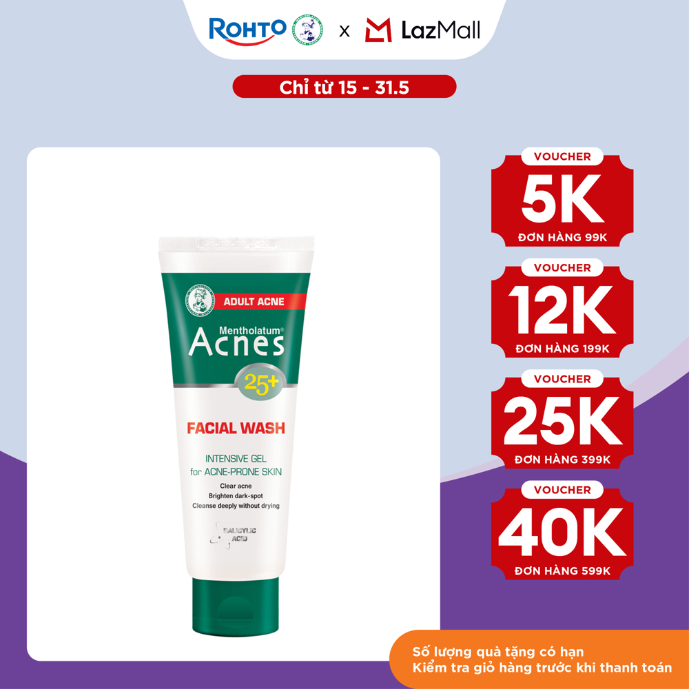 Sữa rửa mặt ngăn ngừa mụn dạng gel Acnes 25+ Facial Wash 100g