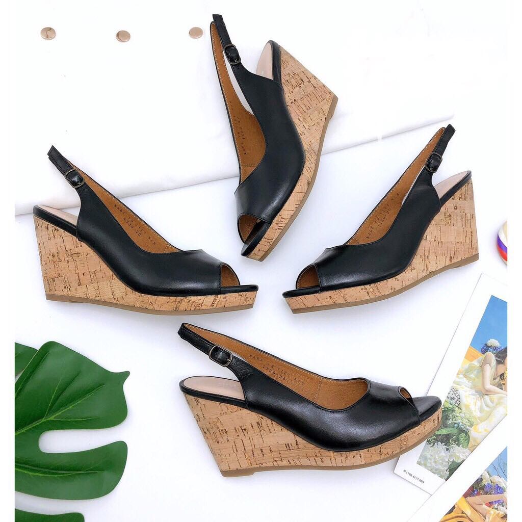 Sandal Đế Xuồng Da Thật 7cm