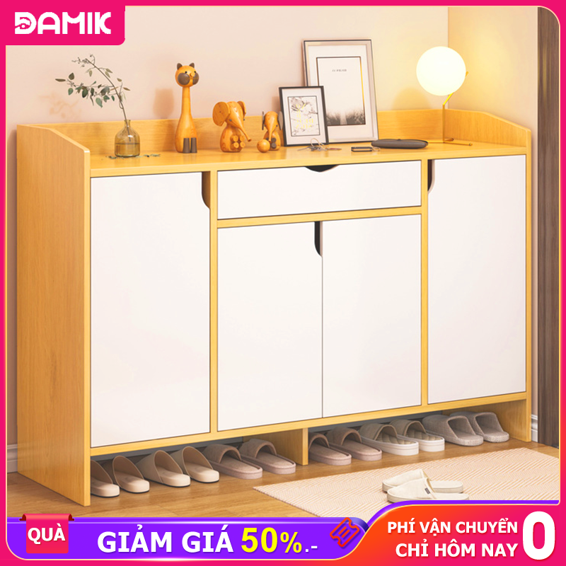 Damik nhiều tầng tủ giày gỗ 100cm 3 cửa tủ giày gỗ bắc âu tủ giày giá rẻ nội thất