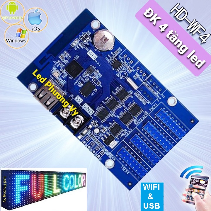 Card HD WF4 (USB, Wifi) điều khiển Led ma trận Full color – Thay thế card W62-75