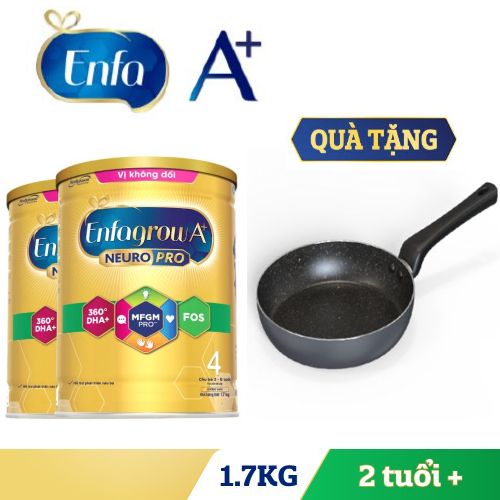 Tặng 01 Chảo chống dính SUNHOUSE CT18-20 PLUS Bộ 2 lon Sữa Bột Enfagrow A+ Neuropro 4 Trẻ Từ 2–6 Tuổi – 1.7kg