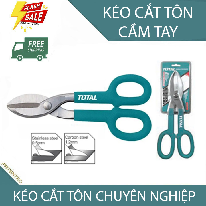 Kéo cắt sắt thép, tôn siêu cứng tạo lực dùng bếp và cắt được sắt vật cứng khác Chính hãng TOTAL THT524101