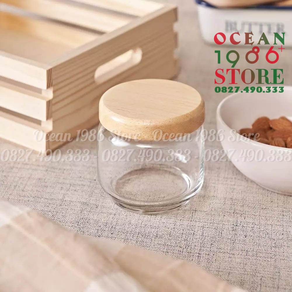 Bộ 6 Lọ Thủy Tinh Pop Jar Ocean Nắp Gỗ - Thủy Tinh - Nhựa – B02511 – 325ml