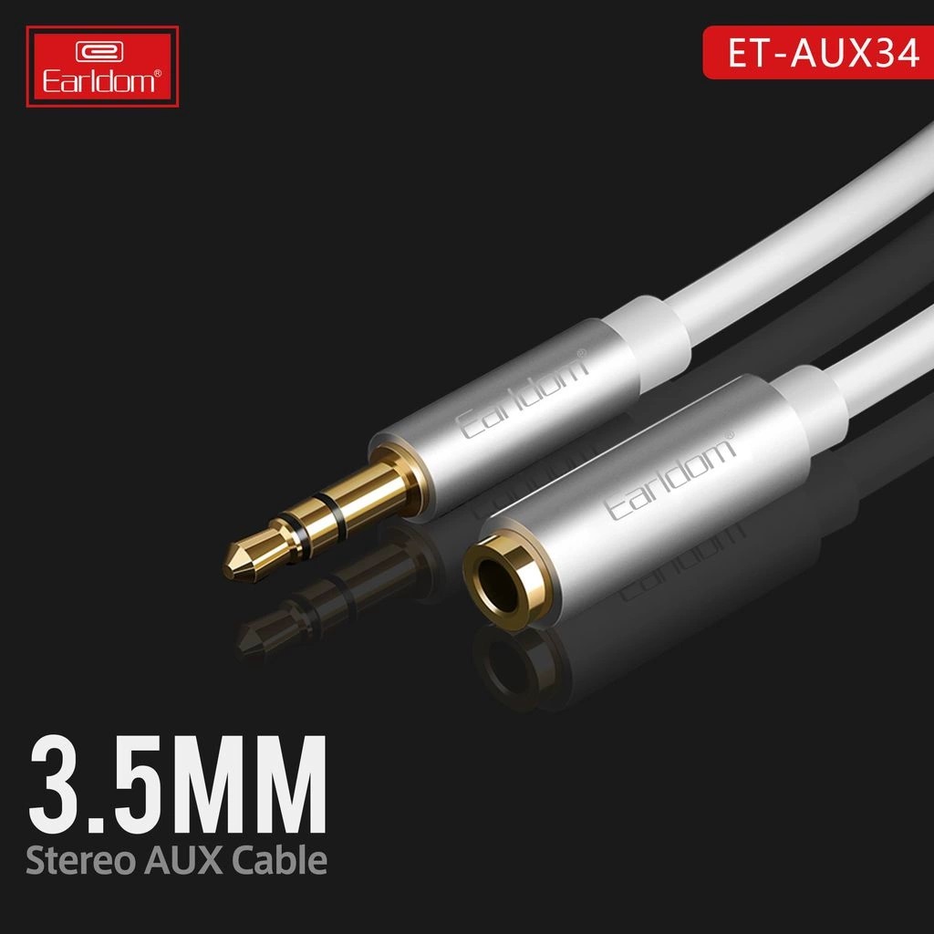Jack Chuyển Từ 3.5mm Ra 1 đầu AUX Earldom AUX-34 Nối Dài Dây Ra Loa Hoặc Tai Nghe , Mic Thu Âm