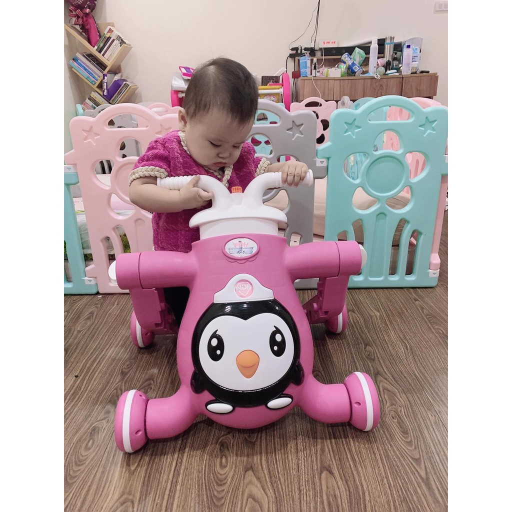Xe đẩy tập đi chim cánh cụt 3in1 cho bé có nhạc đèn