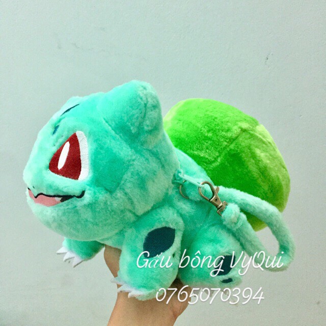 [HCM]Gấu bông pokemon ếch kì diệu có túi khoá kéo