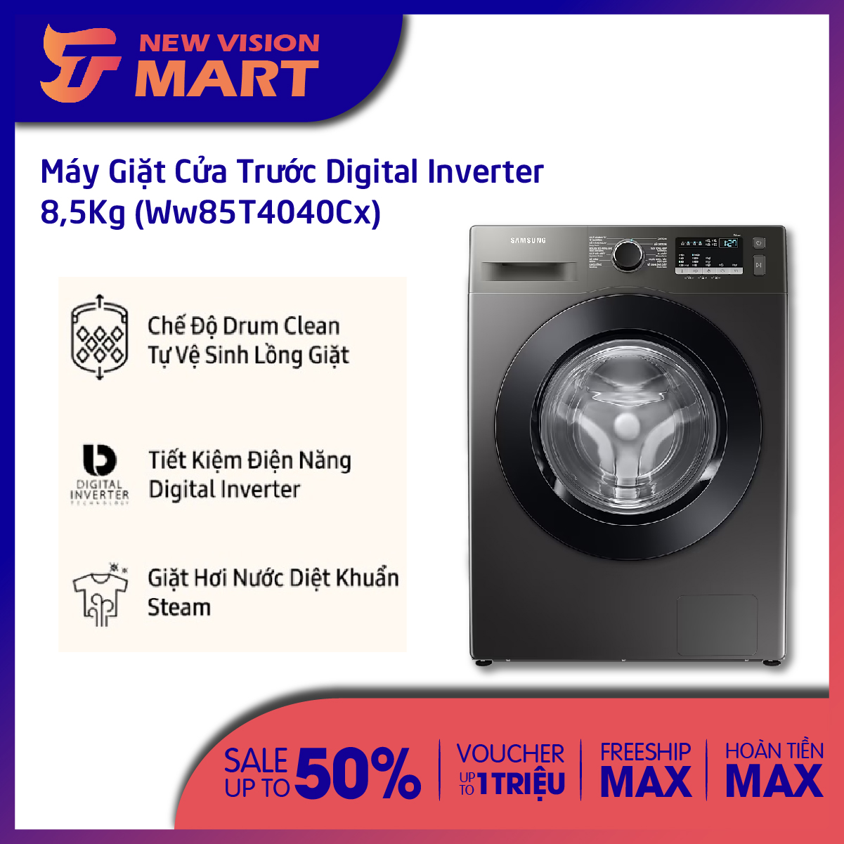 Máy giặt cửa trước Digital Inverter 8,5kg