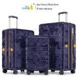 Sea Choice 2039 travel suitcase, new material, RPO plastic, size 19''24''28'', new high-quality, super light, waterproof, with extended layer, 360° shock-absorbing rotating wheels and TSA lock