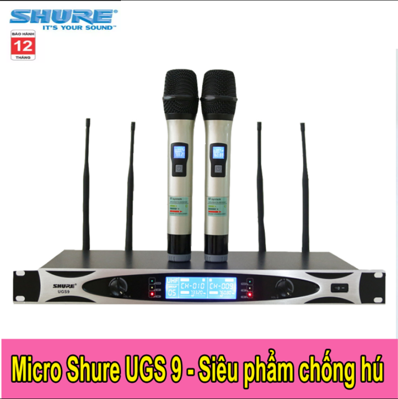 [HCM][GIÁ HỦY DIỆT] Trọn Bộ Đầu Thu+2 Micro Không Dây Shure Ugs 9 Chống Hú Tốt Karaoke Cực ĐỉnhÂm Thanh Dày Mạnh MẽSóng UHF Thu PhátMic Không Dây Chống HúShure Ugs M94 Dâu Sóng Khẻochống Hú Chất Lượng Âm Thanh Vượt TrộiBh 12 Tháng