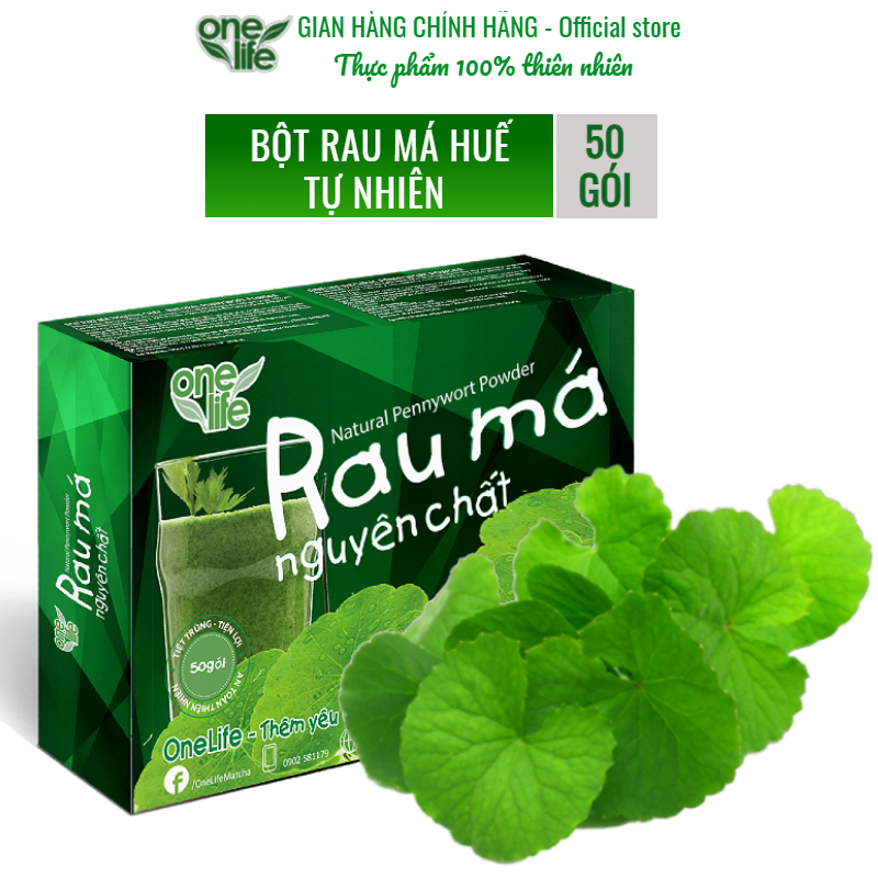 Hộp 50 gói bột rau má huế 100% tự nhiên nguyên chất onelife