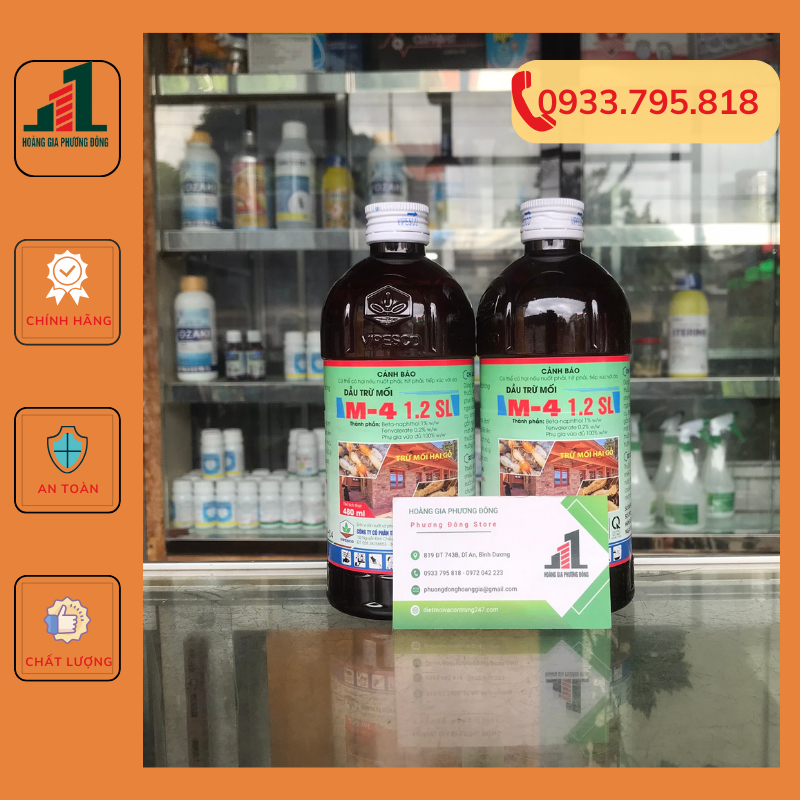 Dầu trừ mối M4 - diệt mối mọt cho gỗ (chai 480ml)