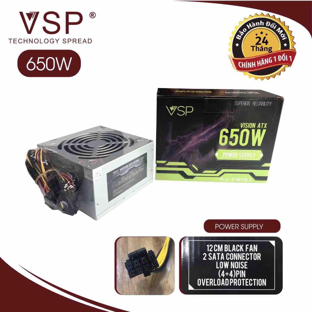 Nguồn vsp 650w- full box-kèm dây nguồn