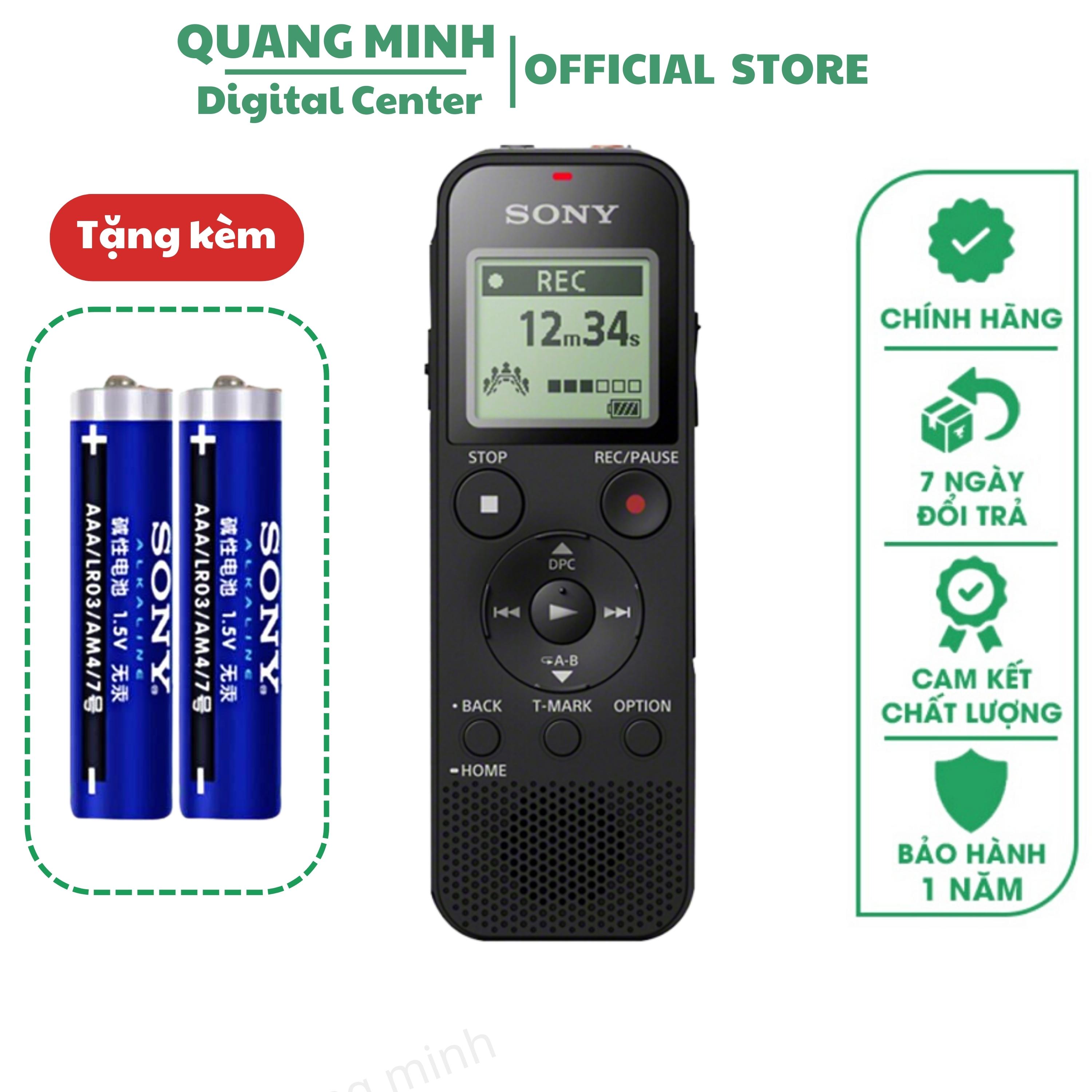Máy ghi âm Sony ICD-PX 470 hỗ trợ thẻ nhớ ngoài lên đến 32GB, ghi âm liên tục lên đến 72 giờ bảo hành 12 tháng đổi mới