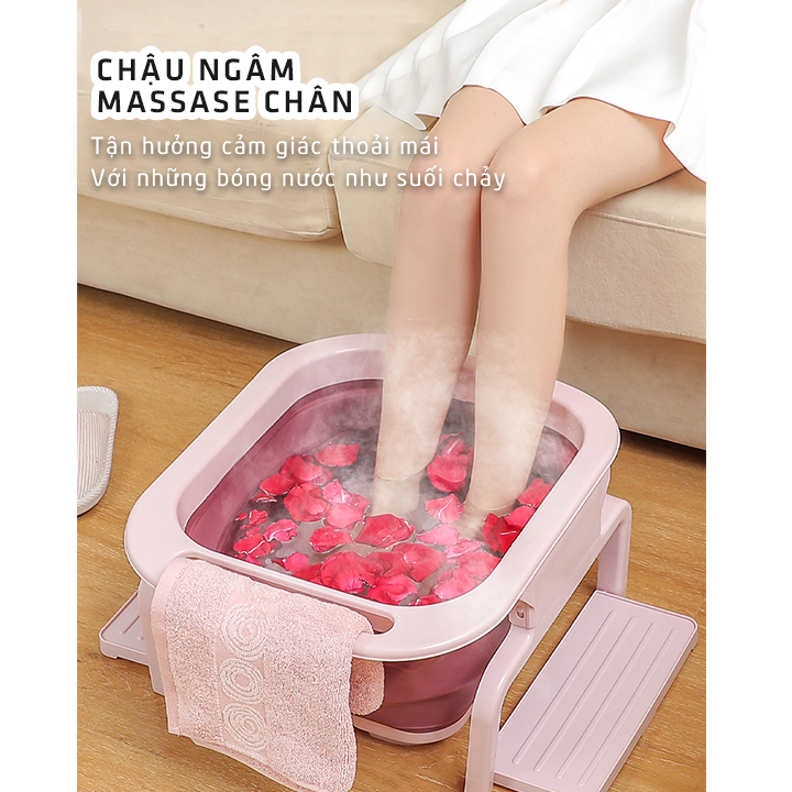 Chậu Ngâm Chân Massage Gấp Gọn Đa Năng, Bồn ngâm chân cao Cấp