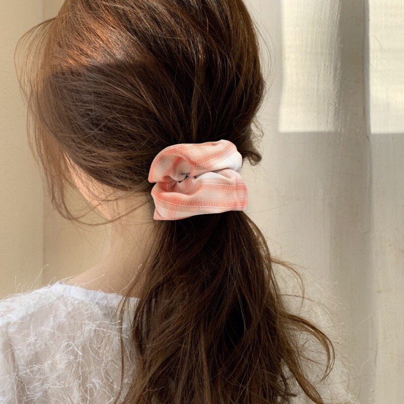 🍐Scrunchies🍐Dây cột tóc vải lưới kẻ sọc LEI228 siêu đáng yêu siêu xinh🍐
