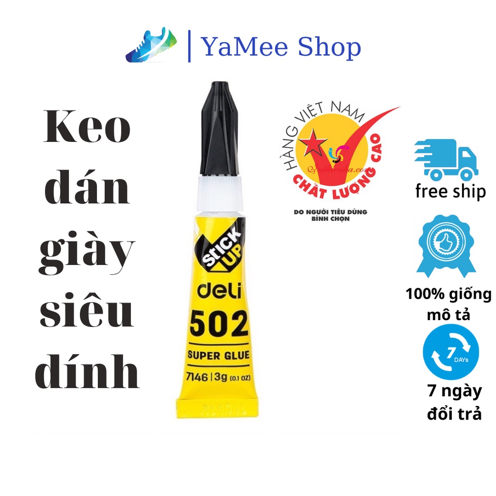 Keo dán giày 502 deli 7146 3gam