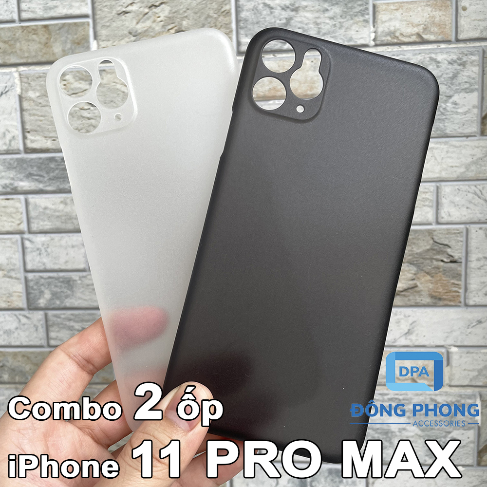 Combo 2 ốp lưng trong nhám unibody iphone 11 pro max siêu mỏng giấy
