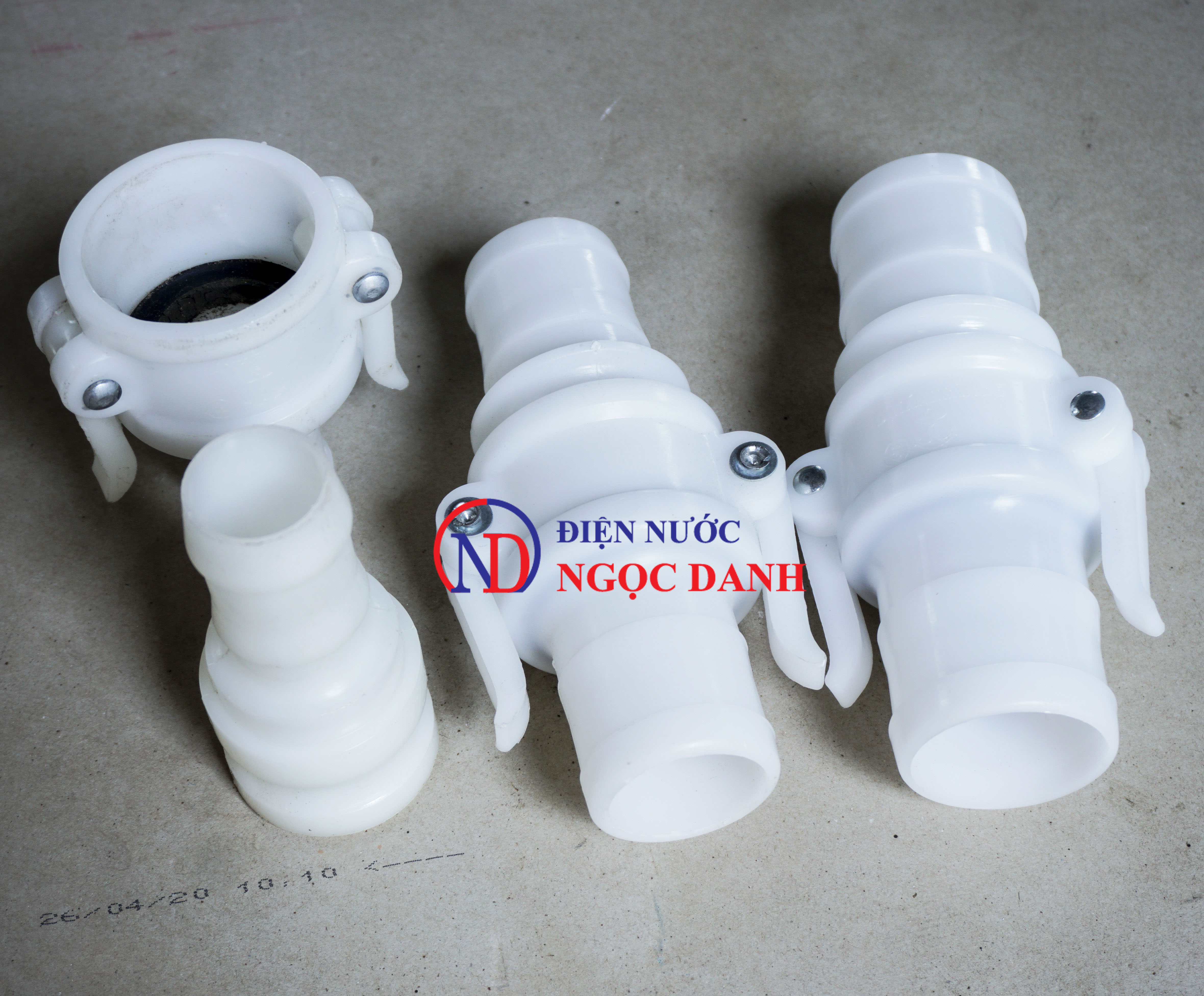 Khớp nối nhanh phi 40, phi 50, phi 60 nhựa trắng - cùm nhựa phi 50 phi 60, phi 40