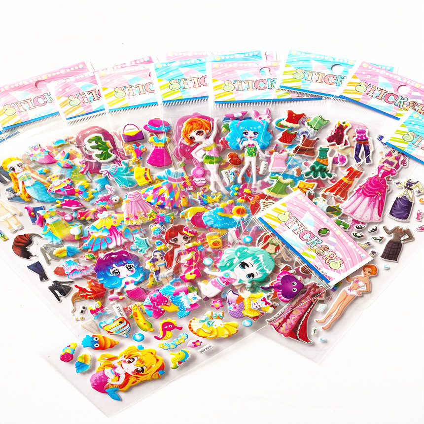 Sticker hình dán nổi 3D dành cho trẻ nhỏ mê hoạt hình vui nhộn