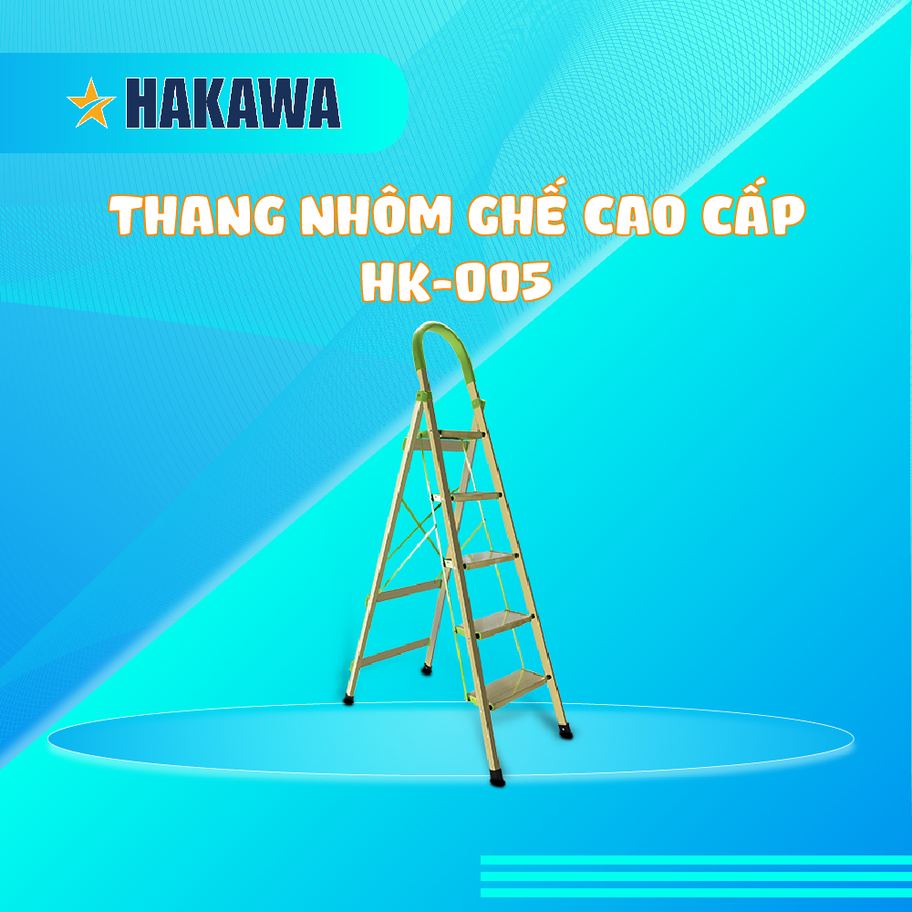 THANG NHÔM GHẾ GIA ĐÌNH 5 BẬC XẾP GỌN CAO CẤP HAKAWA HK-005 - HÀNG CHÍNH HÃNG - BẢO HÀNH 2 NĂM
