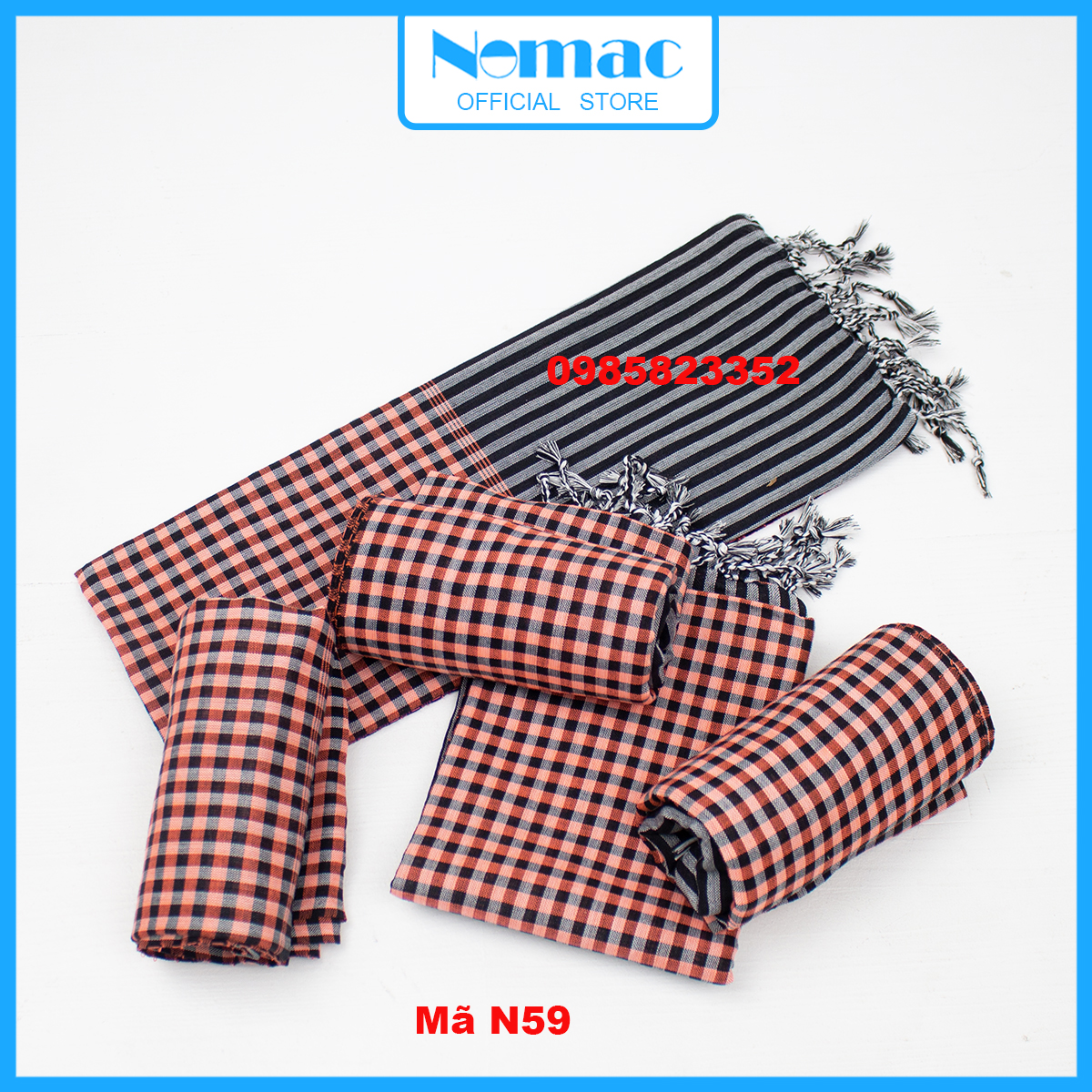 Khăn rằn Nam bộ - Campuchia / Size lớn 170x60cm / Khăn đi phượt Nomac -  Vải dày mềm mịn / MÃ N59