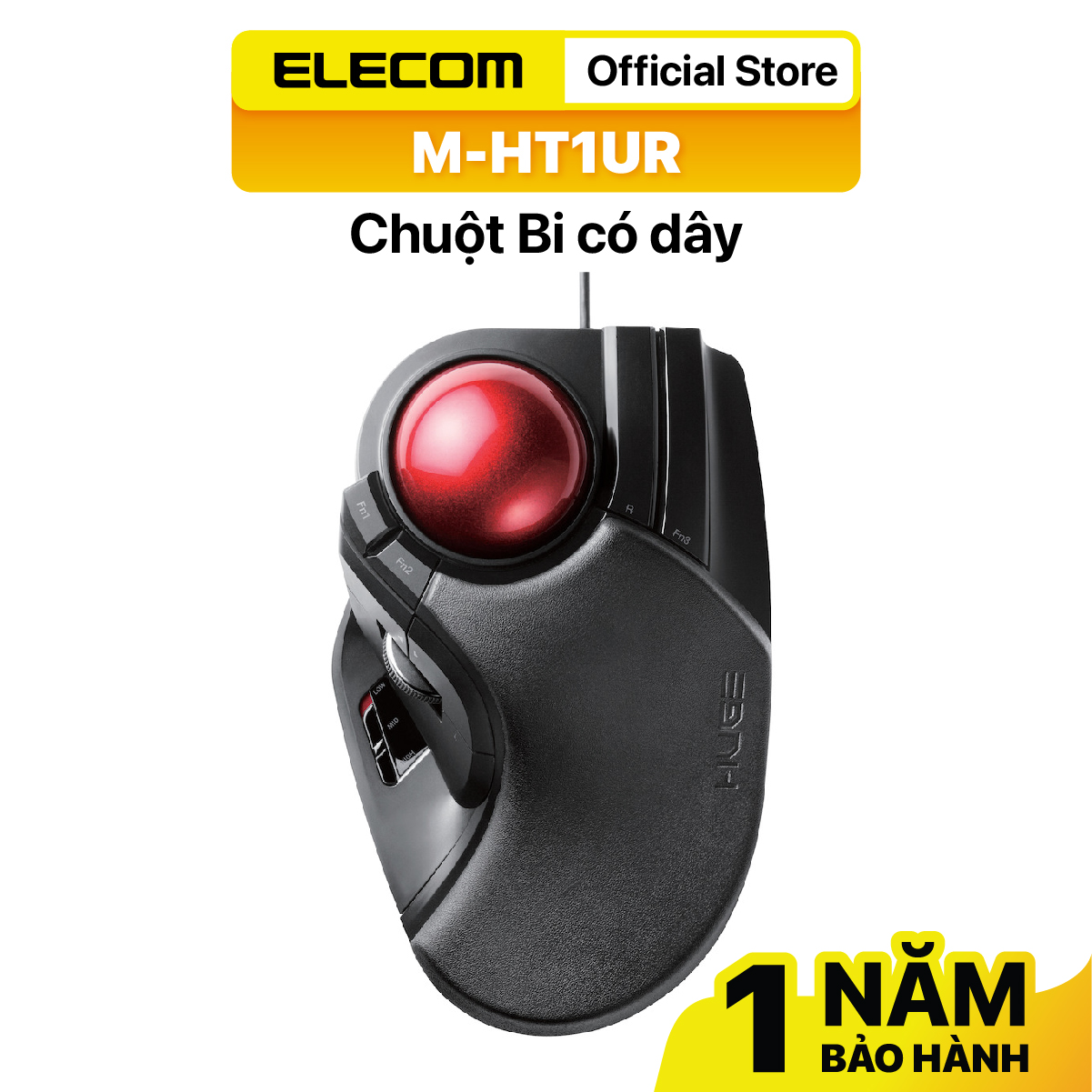 Chuột bi có dây elecom m-ht1urbk hàng chính hãng - bảo hành 12 tháng