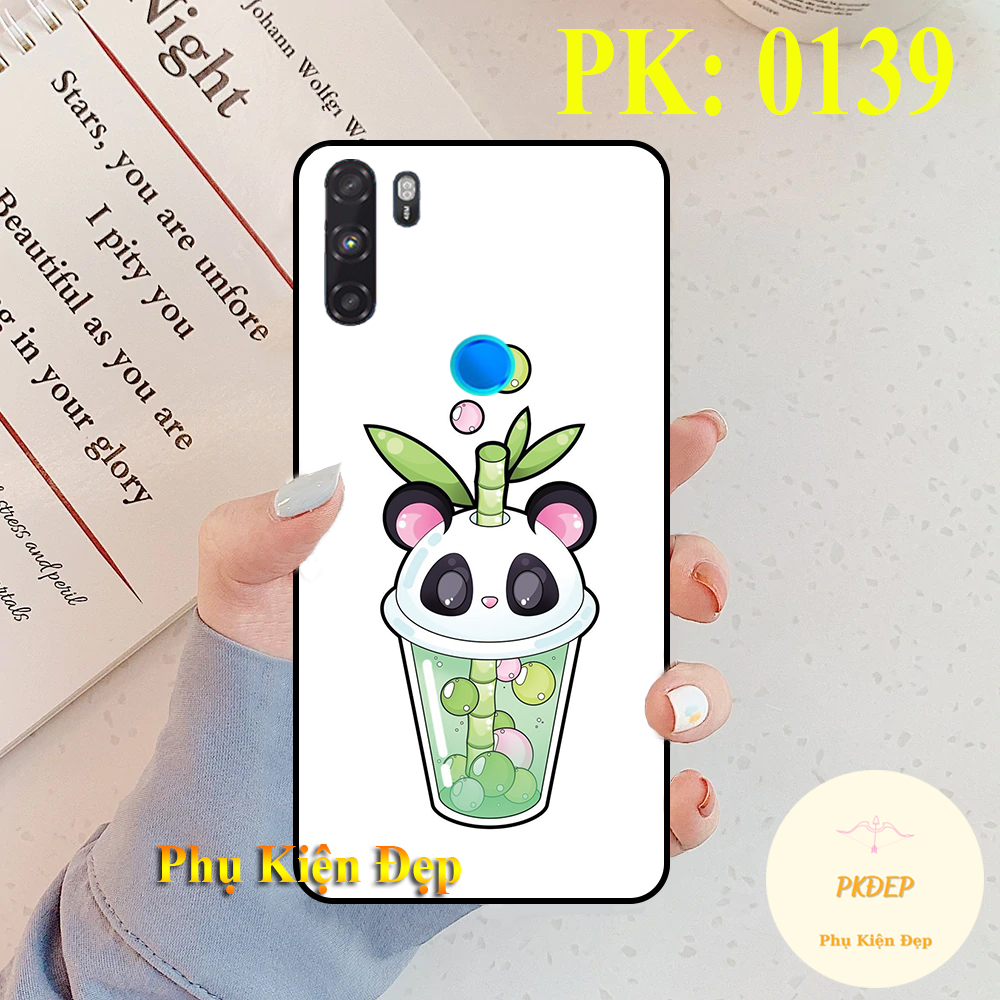 Ốp lưng Vsmart Active 3 dẻo đen in hình trà sữa siêu cute