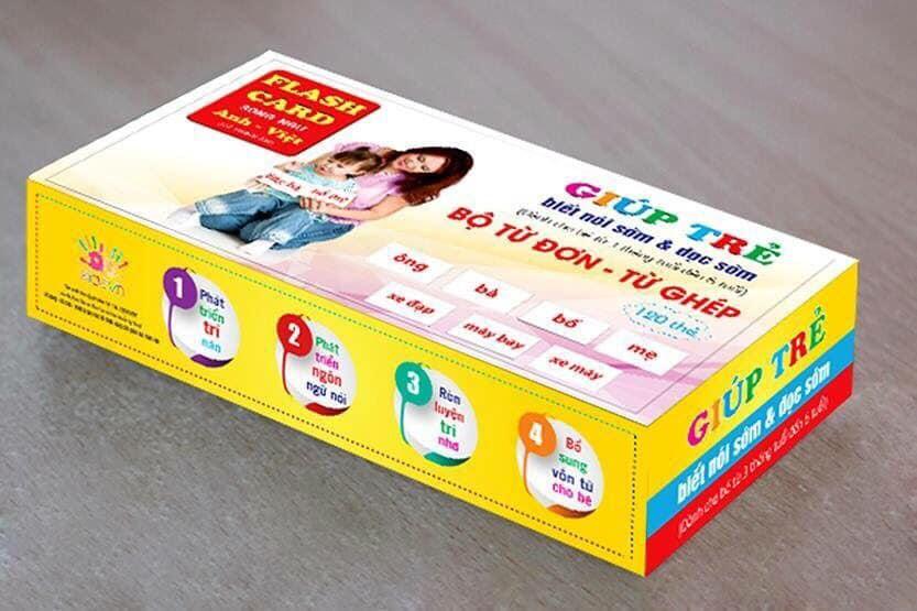 Bộ thẻ học từ đơn từ ghép Việt-Anh cho bé nhận biết, thẻ cứng chữ to rõ ràng