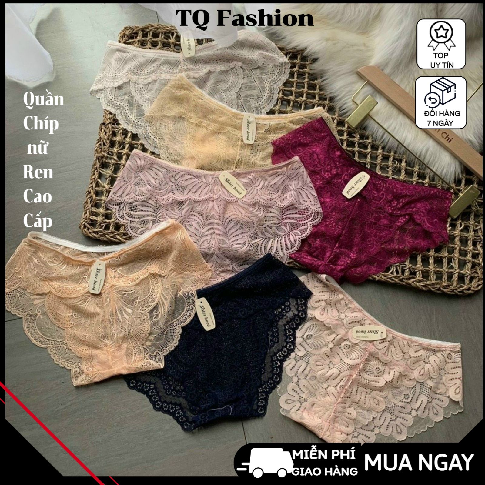 Quần lót ren nữ Combo 10-5 Quần Lót TQ Fashion chất ren hoa san chảnh gợi cảm đồ lót sexy