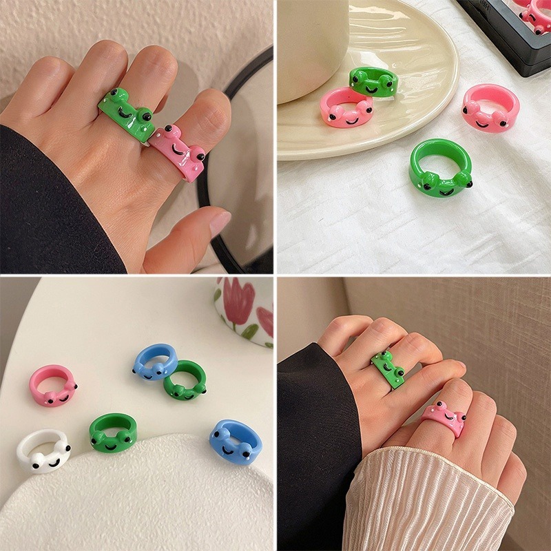 Nhẫn resin hình ếch hoạt hình cute cho nam nữ lb101